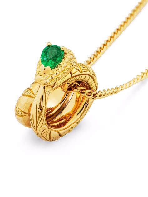 anello gucci ouroburos|Gucci Ouroboros Yellow Gold Necklace with Emerald.